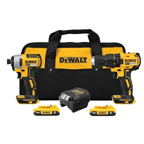 DEWALT 20V MAX Cordless Drill and Impact Driver, Power Drill Brushless 2-Tool Power Tool Combo Kit, Includes 2 Batteries, Charger and Bag (DCK277D2) $161.1