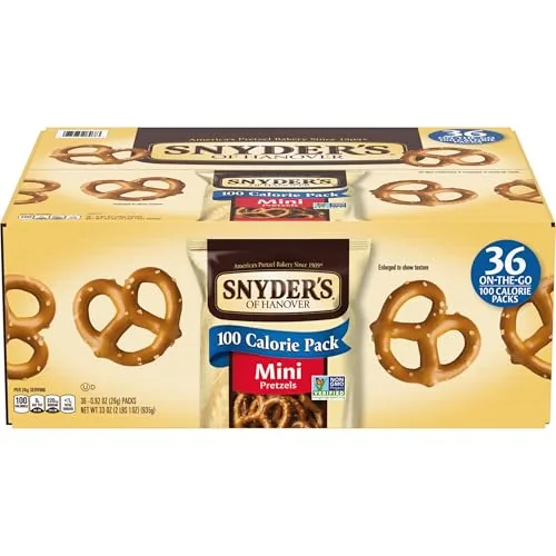 $9.59 or less S&S, 15% off Q Snyder's of Hanover Mini Pretzels, 100 Calorie Individual Packs, 36 Ct