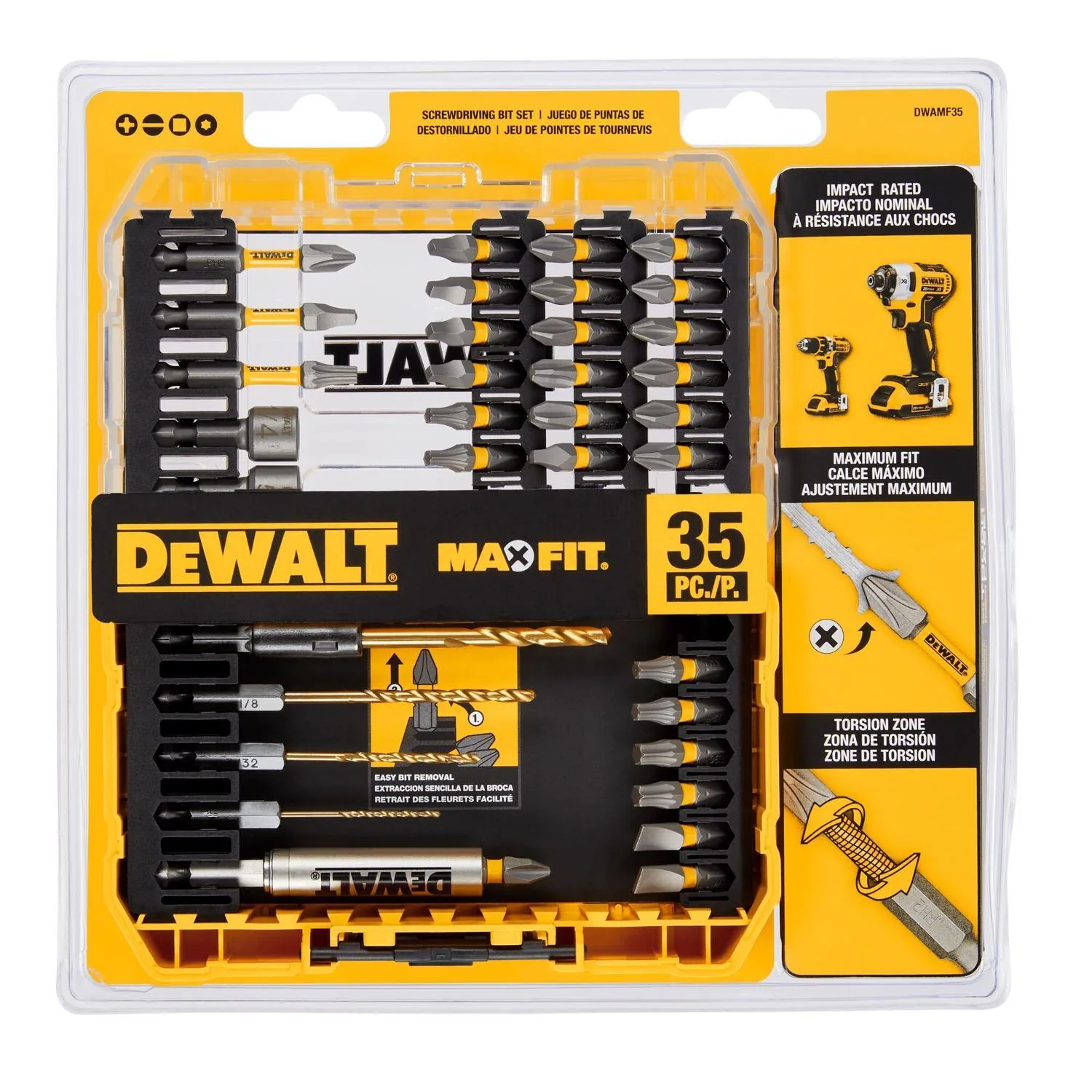 DeWalt Max Fit Assorted Assorted Screwdriving Bit Set S2 Tool Steel 35 pc $16.99