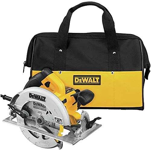 $119 | DEWALT Circular Saw, 7-1/4 inch, Pivoting with up to 57 Degree Bevel, Corded (DWE575SB) at Amazon