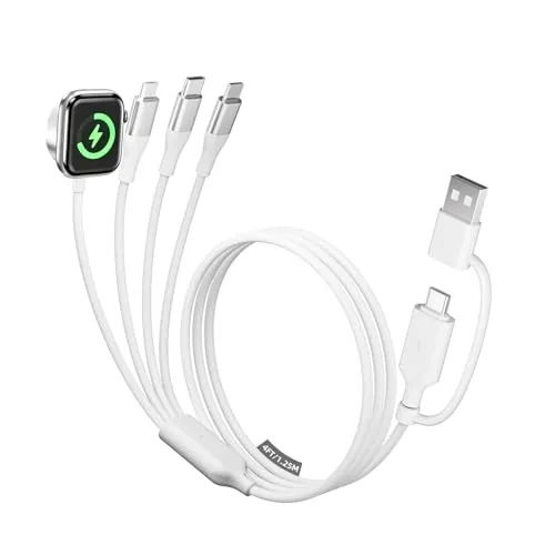 Amazon - 4-in-2 Multi Charging Cable with Smartwatch Charging - $5.49