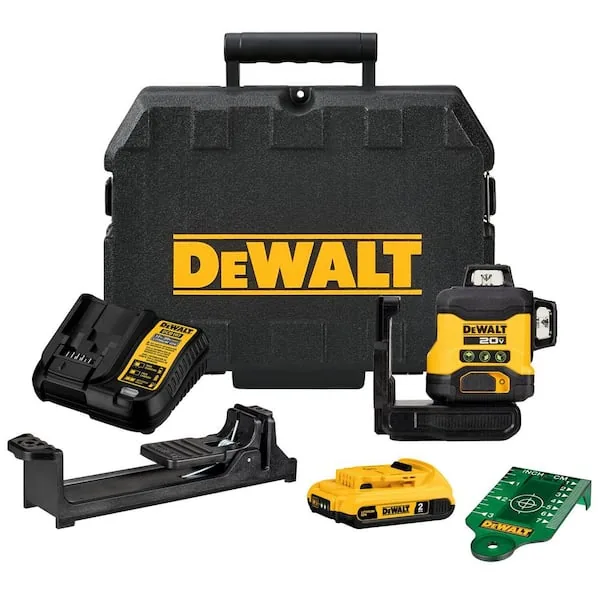 DEWALT 20-V Lithium-Ion 3-Plane Beam 360° 130 ft. Laser Level Kit with 2.0Ah Battery, Charger, and Case $359