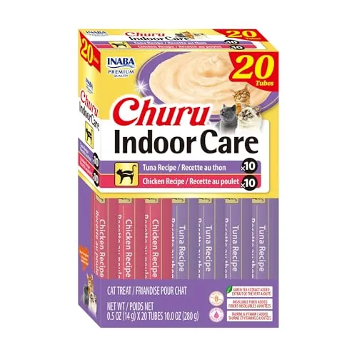 20-Ct 0.5-Oz INABA Churu Hairball Control Cat Treats (Tuna & Chicken Variety)