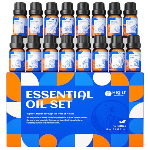 HIQILI Top 16 Essential Oils Set for Skin, Aromatherapy & Home Use $9.99