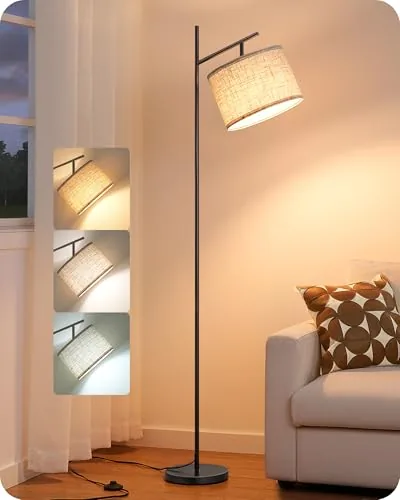 [Prime] $23.99: EDISHINE 64.7" Floor Lamps w/ 3 Color Temperatures, Bulb Included, Adjustable Linen Shade at Amazon