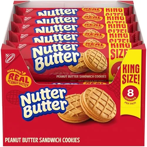10-Pack 3.5-Ounce Nutter Butter King Size Peanut Butter Sandwich Cookies