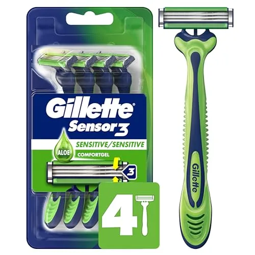 4-Ct Gillette Men's Sensor3 Sensitive Disposable Razors w/ Aloe