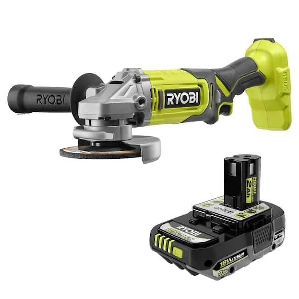 RYOBI ONE+ 18V Cordless 4-1/2" Angle Grinder w/ 2Ah HP Battery