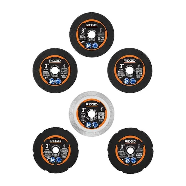 Ridgid 3 inch Cut-Off Wheel Kit (6-Piece) $19.97