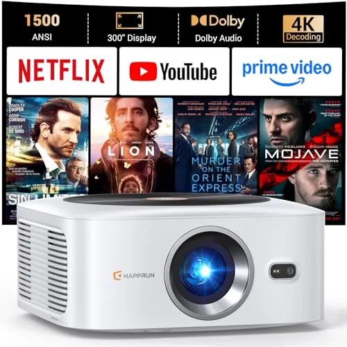 HAPPRUN 1500 ANSI Smart Projector $99.18 + Free Shipping $99.19