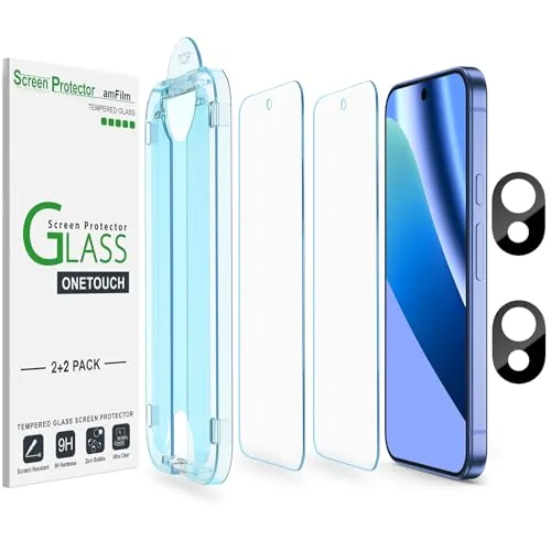 2-Pk amFilm OneTouch Glass Screen Protectors (Google Pixel 11 Pro, 10 & 9 Series)